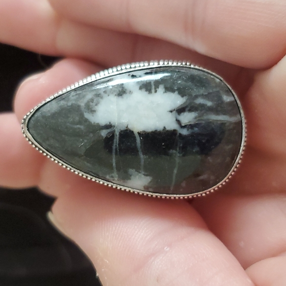 New Oversized Zebra Jasper 925 Silver Ring. - Picture 15 of 15